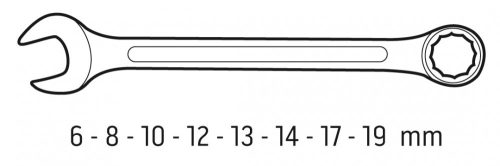 Neo csillag-villáskulcs készlet 6-19 mm, 8 részes, szaténozott