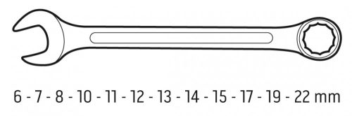 Neo csillag-villáskulcs készlet 6-22 mm, 12 részes, szaténozott