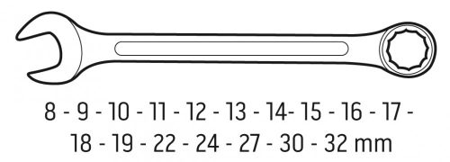 Neo csillag-villáskulcs készlet 8-32 mm, 17 részes, szaténozott