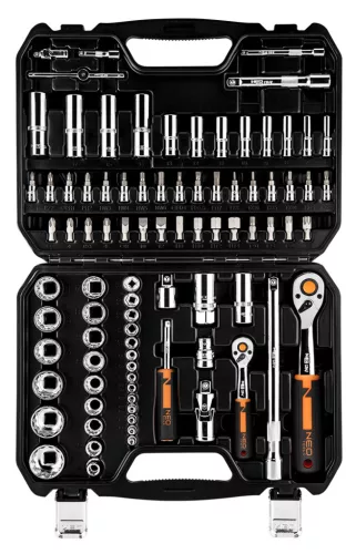 Neo dugókulcs és bitkészlet 1/4", 1/2", 86 részes