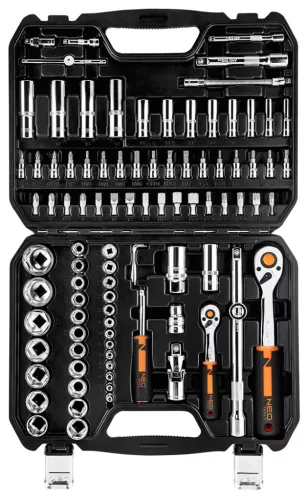 Neo dugókulcs és bitkészlet 1/4", 1/2", 94 részes