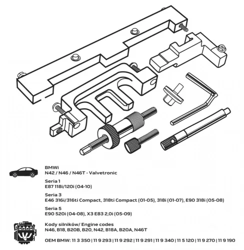 Neo vezérműtengely blokkoló készlet, BMW benzinmotorokhoz valvetronic