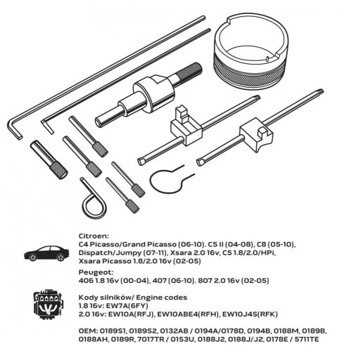 Neo vezérműtengely blokkoló készlet, Peugeot dízelmotorokhoz
