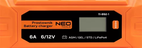 Neo automatikus akkumulátortöltő 6A/100W, 3-150Ah