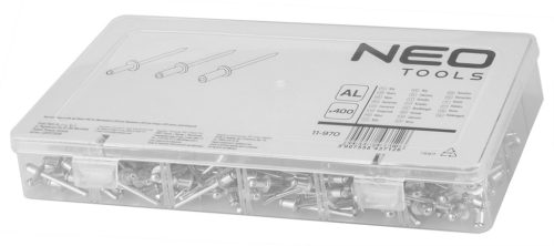 Neo alu popszegecs készlet, 400 részes