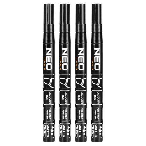 Neo filctoll, fekete, tartós, vízálló, lakk, alumínium, 4 db
