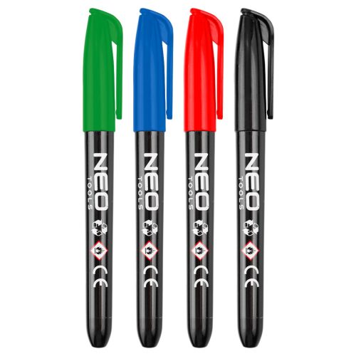 Neo filctoll, 4 színű, tartós, vízálló, olajbázisú, 4 db
