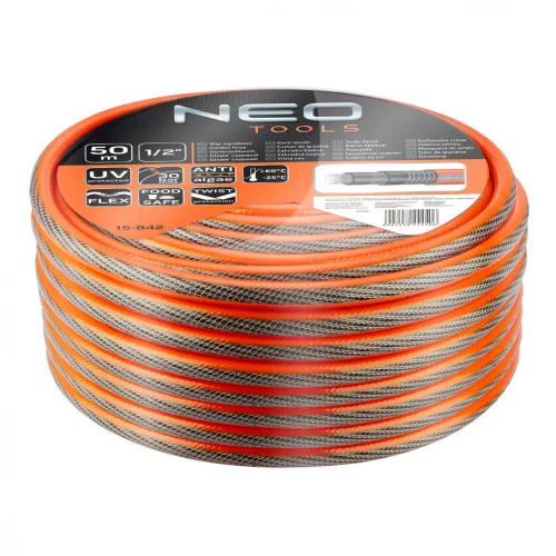 Neo locsolótömlő 1/2"x50 m, 6 rétegű Professional
