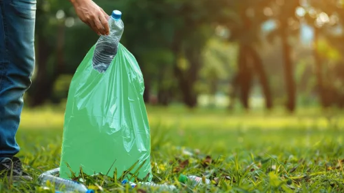 Neo hulladékgyűjtő zsák 60 L, zöld, szalaggal, 35 μm, 10 db