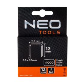 Neo tűzőkapocs, J típus, 12 mm, 1000 db