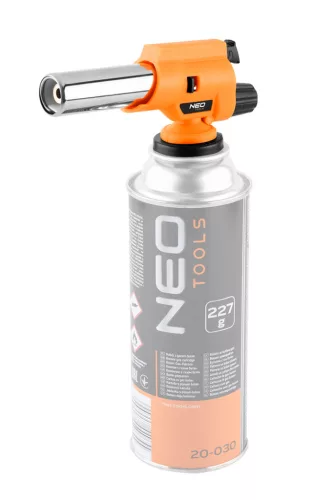 Neo gázforrasztó, gázégő fej, csavaros, 227g eldobható palackokhoz, piezo, gázszabályzó szelep, 360°