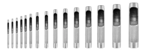 Neo bőrlyukasztó készlet, szénacél, 15db, 2-22mm, oxfordszövet tok