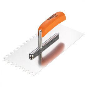 Neo acél simító, fogazott 270x128 mm, 8x8x8 mm, fa markolat