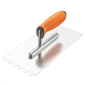 Neo acél simító, fogazott 270x128 mm, 10x10x10 mm, bianyag markolat