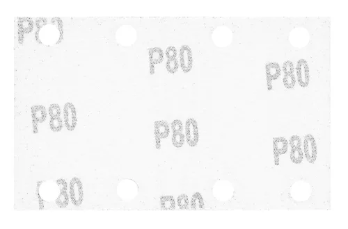 Neo csiszolópapír tépőzáras 80x130mm, P80, 8 lyukas, 5db