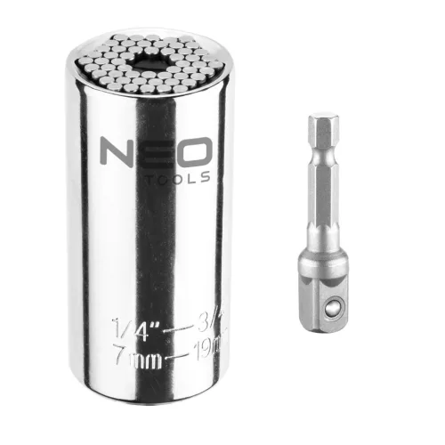 Neo univerzális dugókulcs 7-19 mm, 1/4"-3/4"