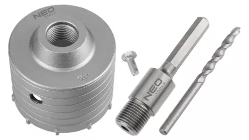 Neo körkivágó betonhoz 85 mm HEX adapterrel és próbafúróval