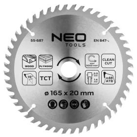 Neo merülőfűrészlap 165x2x20 mm 48 fog, keményfém
