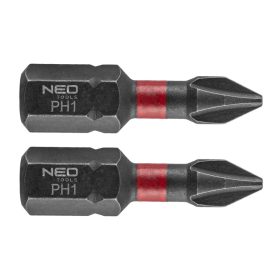 Neo torziós ütvecsavarozó bit PH1x25 mm, 2 részes