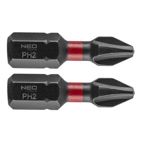 Neo torziós ütvecsavarozó bit PH2x25 mm, 2 részes