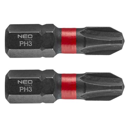 Neo torziós ütvecsavarozó bit PH3x25 mm, 2 részes