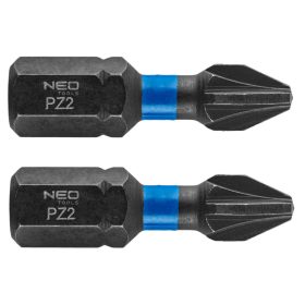Neo torziós ütvecsavarozó bit PZ2x25 mm, 2 részes