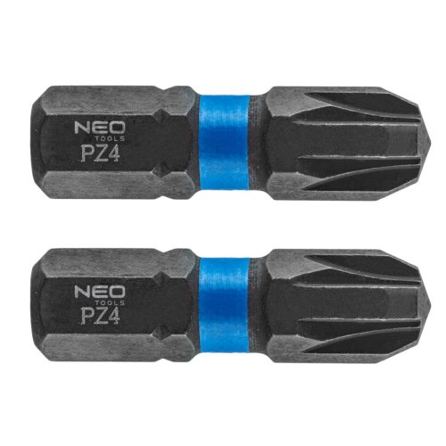 Neo torziós ütvecsavarozó bit PZ4x25 mm, 2 részes