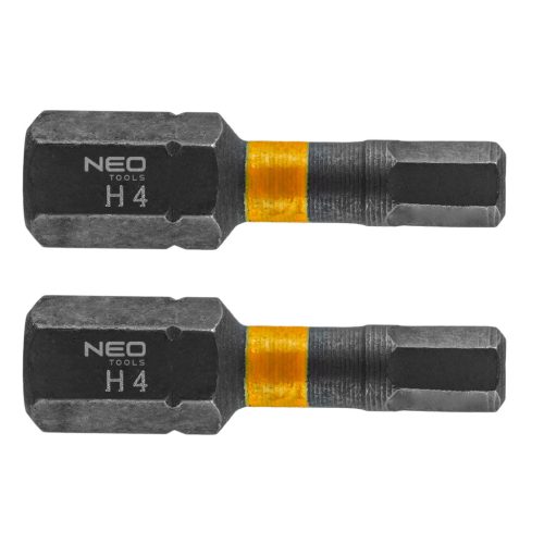 Neo torziós ütvecsavarozó bit HEX4x25 mm, 2 részes