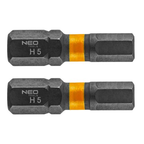 Neo torziós ütvecsavarozó bit HEX5x25 mm, 2 részes