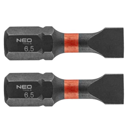 Neo torziós ütvecsavarozó bit SL6,5x25 mm, 2 részes