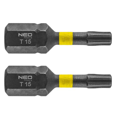 Neo torziós ütvecsavarozó bit T15x25 mm, 2 részes