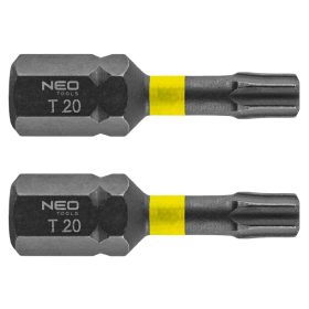 Neo torziós ütvecsavarozó bit T20x25 mm, 2 részes
