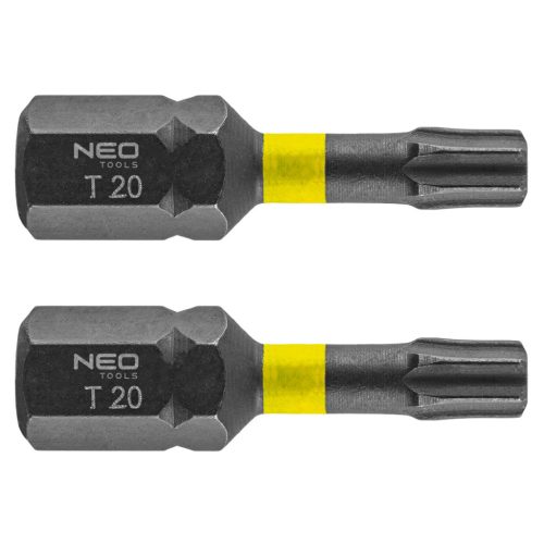 Neo torziós ütvecsavarozó bit T20x25 mm, 2 részes