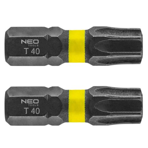 Neo torziós ütvecsavarozó bit T40x25 mm, 2 részes