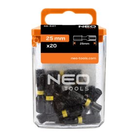 Neo torziós ütvecsavarozó bit T30x25 mm, 20 részes
