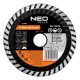 Neo gyémánt vágókorong 125x22,2x2,6 mm, turbo hűtőbordás