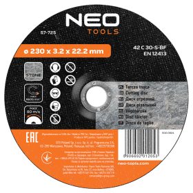 Neo vágókorong 230x3,2x22,2 mm, kőhöz