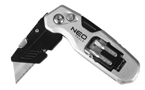 Neo ősszecsukható trapézpengés tapétavágó kés 4 pengével, 2 bittel