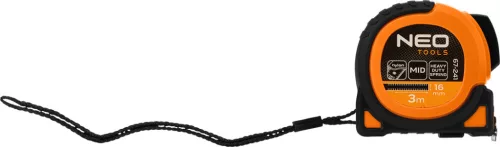 Neo mérőszalag 3 m x 16 mm, mágneses, fekete
