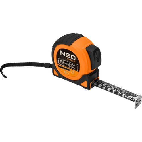 Neo mérőszalag 5 m x 19 mm, mágneses, fekete