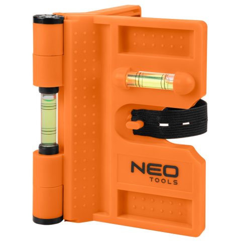 Neo oszlopvízmérték, állítható mágneses szárak, 3 libella