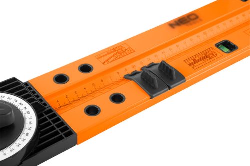 Neo szögmérő, vízmértékkel, jelölő ceruzával