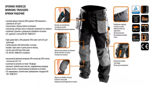 Neo munkanadrág, térdprotektoros zseb, S/48