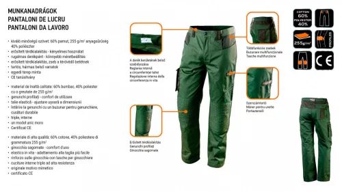 Neo munkanadrág oliva, S