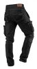 Neo denim munkanadrág, 5 zsebes, fekete, XXL