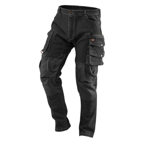 Neo denim farmer munkanadrág, fekete, XL
