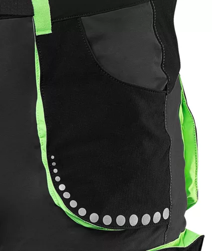 Neo munkanadrág, fekete-zöld, XXL