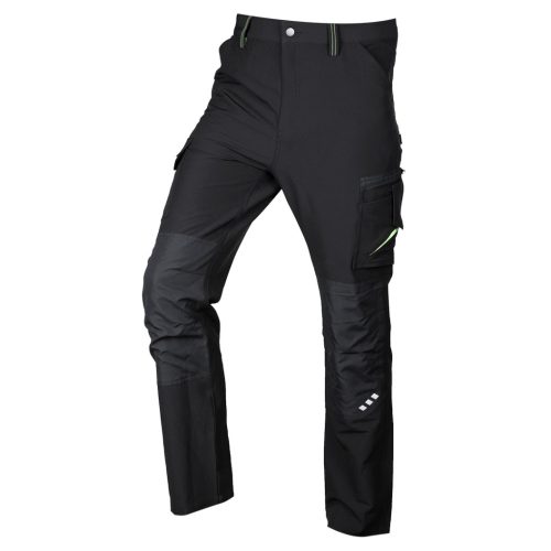 Neo mix&match munkanadrág, 4 irányban rugalmas, fekete-zöld, L