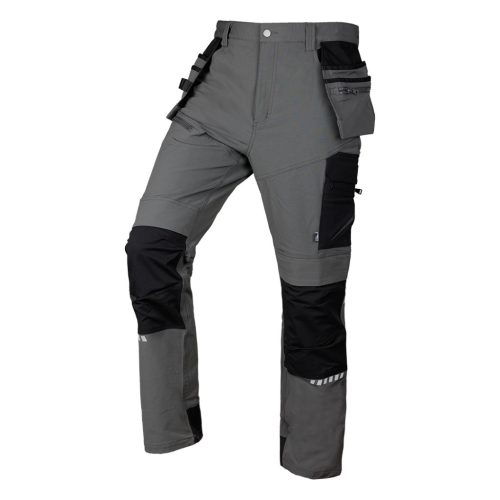 Neo mix&match munkanadrág, 4 irányban rugalmas, pántokkal, Cordura, szürke/fekete, L
