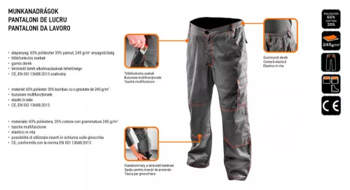 Neo munkanadrág többfunkciós zsebbel S/48
